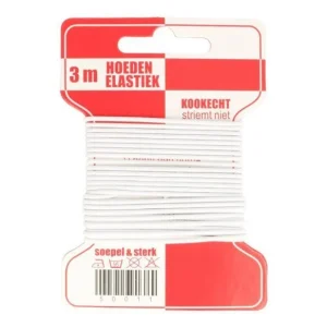 Hoedenelastiek 3m Wit