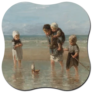 Organische vorm Kinderen aan zee