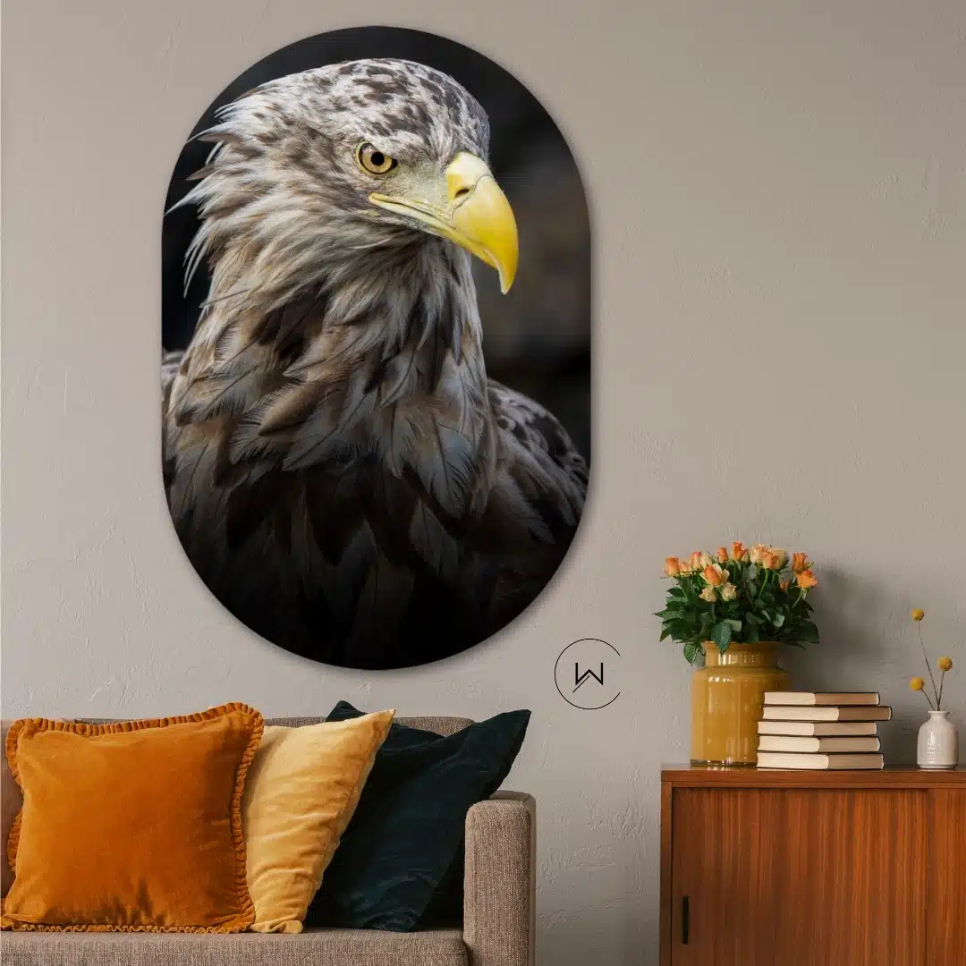 Muurovaal Zeearend portret schuin - Afbeelding 4