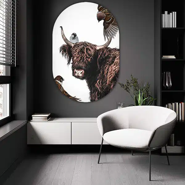 Muurovaal Hooglander artistiek - Afbeelding 3