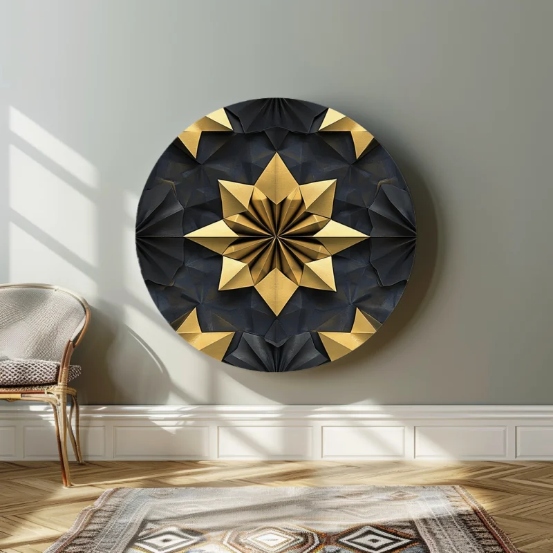 Gilded Geometry - Muurcirkel abstract - Afbeelding 3