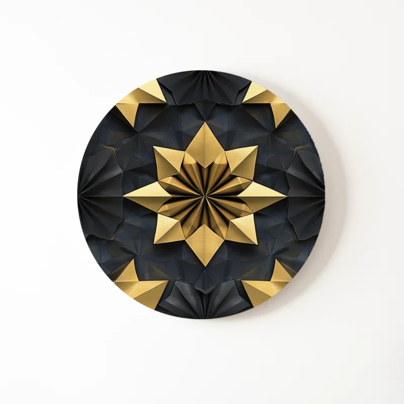 Gilded Geometry - Muurcirkel abstract - Afbeelding 2