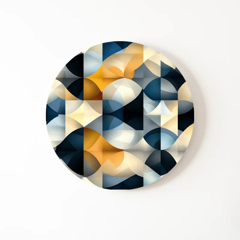 Soft Shapes Mosaic - Muurcirkel abstract