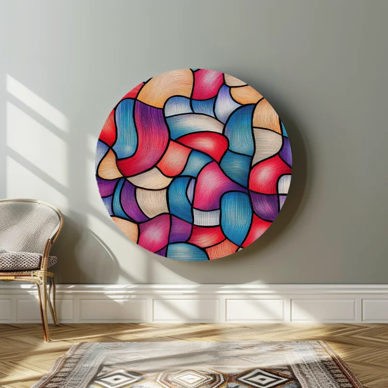 Colorful Curves - Muurcirkel abstract - Afbeelding 3