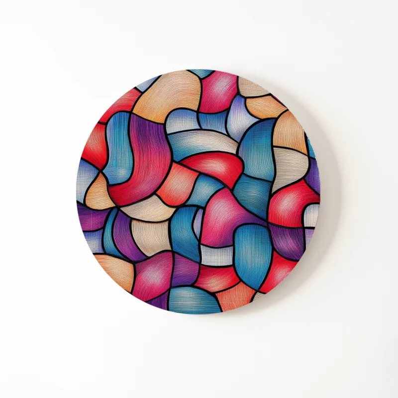 Colorful Curves - Muurcirkel abstract