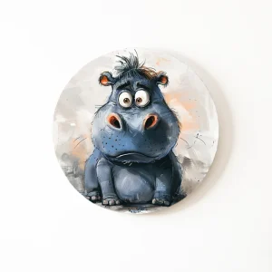 Cute Hippo - Muurcirkel kinderkamer